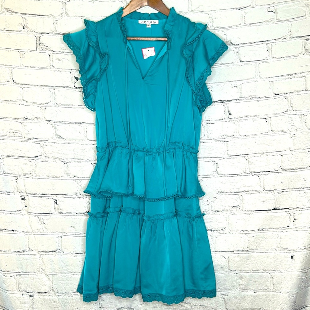Joy Joy Teal Blue Dress Size Medium Brand New W/Tags
